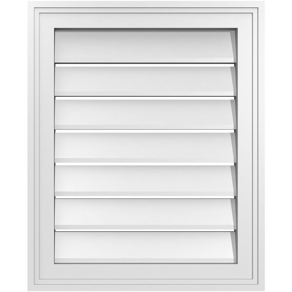 Vertical Surface Mount PVC Gable Vent: Functional, w/ 2